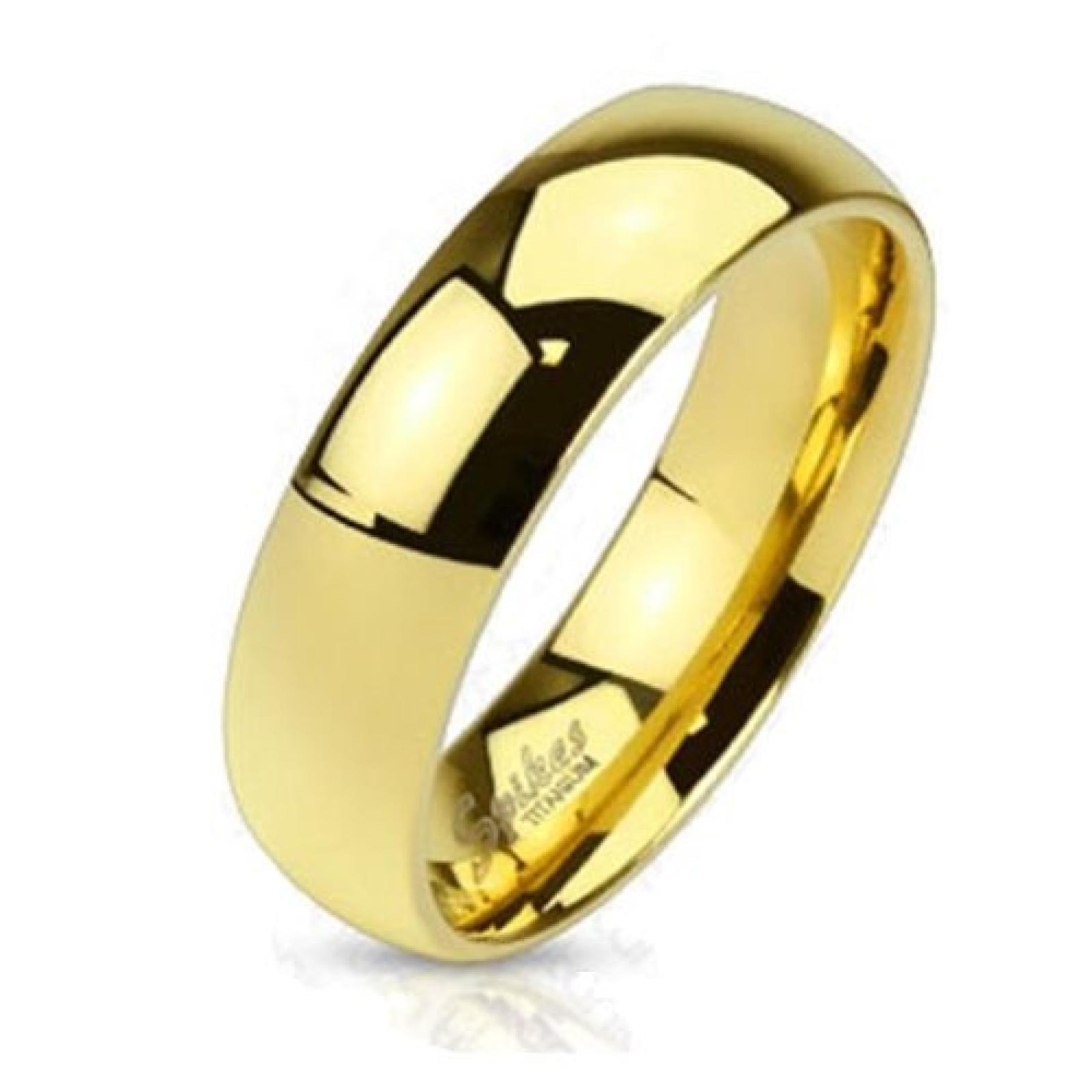 Coolbodyart Unisex klassischer Titan Ring gold poliert "Classic 6" verfügbare Ringgrößen 47 (15) - 69 (22) 